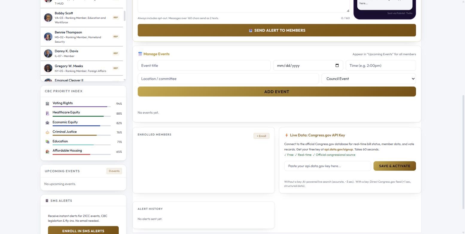 Lower SMS Admin panel with Manage Events, Enrolled Members and Alert History